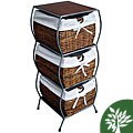 Rattan 3-Drawer Storage Shelf