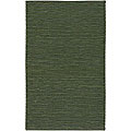 Hand-woven Pesto Green Wool Rug (2' x 3')