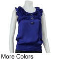 Millenium Women's Sleeveless Ruffle Blouse