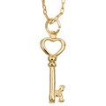 14k Gold over Silver Key-to-my-Heart Necklace