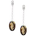 Sterling Silver Smokey Topaz Drop Earrings