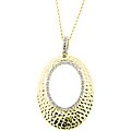 Sterling Silver 1/4ct TDW Diamond Hammered Necklace (J-K, I3)