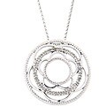 Sterling Silver 1/4ct TDW Diamond Circle Flower Necklace (J-K, I3)