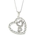 Sterling Silver 1/6ct TDW Diamond Hearts Necklace 