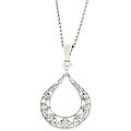 Sterling Silver 1/10ct TDW Diamond Teardrop Necklace (J-K, I3)