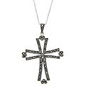 Sterling Silver Marcasite Cross Necklace