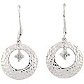 Sterling Silver Diamond Accent Hammered Circle Earrings (J-K, I3)