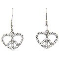 Sterling Silver Diamond Accent Peace and Love Earrings (J-K, I3)