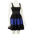 Necessary Objects Junior's Black/ Blue Babydoll Dress