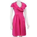 Necessary Objects Junior's Pink Poplin Wrap Dress
