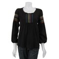 RXB Women's Black Embroidered Top