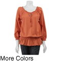 RXB Women's Smocked Peasant Top