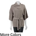 RXB Women's Split Collar Belted Sweater