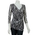 Grace Elements Women's Zebra Print Mesh Top
