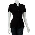 Evie Women's Knit Ruffle Placket Top