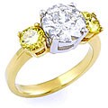 14k Gold 3ct TDW White and Yellow Diamond Ring (H, I1) (Size 6.25)