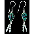 Silver Turquoise/ Freshwater Pearl Earrings (USA)