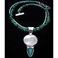 Turquoise/ Freshwater Pearl/ Mother of Pearl Necklace (USA)