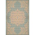 Woven Terrance Medallion Aqua Rug (4'9 x 7'4)