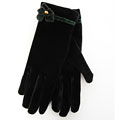 Portolano Women's Flower Applique Velvet Gloves