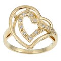 14k Gold over Silver Cubic Zirconia Heart Ring