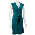 Max & Cleo Women's Green Jersey Wrap Dress