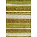 Hand-woven Green Wool Rug (8' x 10')