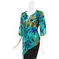 Kaelyn Max Women's Teal Asymmetrical Blouse
