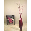 Red Bamboo 30-inch Ellipse Floor Vase and Palm Twists