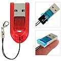 Delton Red MicroSD USB Memory Card Reader