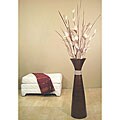Brown 36-inch Plantation Floor Vase and Ivory Lilies