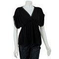Jonathan Martin Women's Black Lace Trimmed Shirt