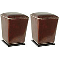 Mason Leather Cordavan Ottomans (Set of 2)