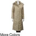 Yoki Women's Contemporary Quilted Snap Faux Fur Hooded Coat