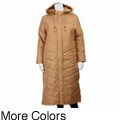 Yoki Contemporary Plus Size Quilted Faux Fur Hooded Coat