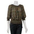 Nicola Women's 3/4-sleeve Smocked Peasant Top