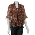 Nicola Women's Open-front Shawl Collar Twin Set