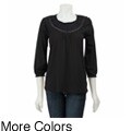 RXB Women's Embroidered Scoop Neck Shirt