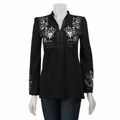 RXB Women's Black Ribbon-trimmed Top