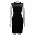 Calvin Klein Women's Black Lace Ponte Dress
