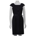Calvin Klein Women's Navy Cap Sleeve Square Neck Career Dress