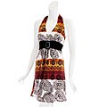 JFW Women's Chocolate Ruched Halter Dress