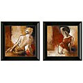 Lanie Lareth 'Seated Woman' Framed Wall Art (Set of 2)