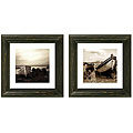 Hand-embellished 'Dry Ashore' Framed Wall Art (Set of 2)