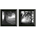 Hand-embellished 'Misty Trees Pathway' Framed Wall Art (Set of 2)