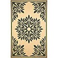 Terrace Medallion Black Polypropylene Rug (4'9 x 7'4)