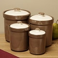 Sango Concepts Cocoa 4-piece Canister Set with Sealed Lids