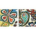 Rene 'Untitled' Diptych Contemporary Hand-painted Art (Set of 2)