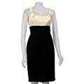 Evan Picone Women's Black/ Ivory Matte Crepe Dress