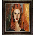 Modilgliani 'Portrait of Jeanne Hebuterne' Canvas Art